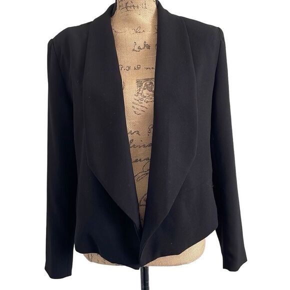 EUC! Philosophy Black Drape Front Blazer - Size 10 - Picture 2 of 7